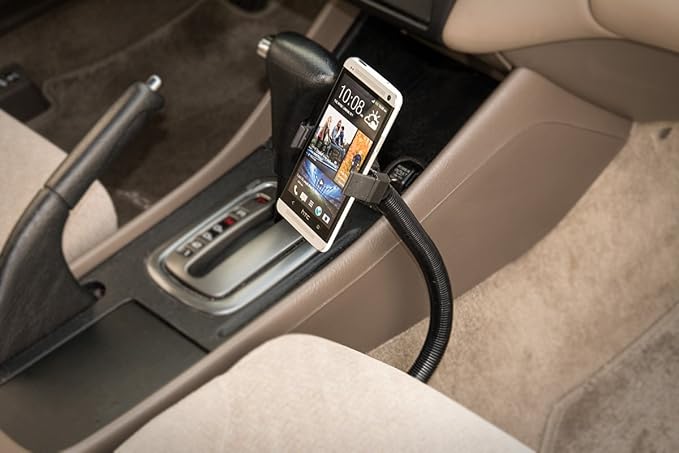 ARKON Mounts Mobile Grip 2 Phone Holder with Car Seat Rail or Floor Mount, For Cars and Trucks, High-Strength Flexible Arm, Compatible with iPhone, Galaxy, & more