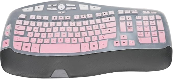 Keyboard Cover for Logitech K350 MK550 MK570 Wireless Wave Keyboard,Waterproof Silicone Keyboard Protector Skin for Logitech K350 MK550 MK570 Keyboard Protective Accessories(Gradient Pink)