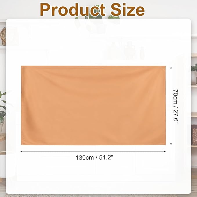 uxcell Cabinet Curtains, Dust Proof Privacy Drape Short Curtain, Hook & Loop Under The Desk Skirt for Kitchen Bathroom Closet Storage Room (51.1" W x 27.6" H, Brown)