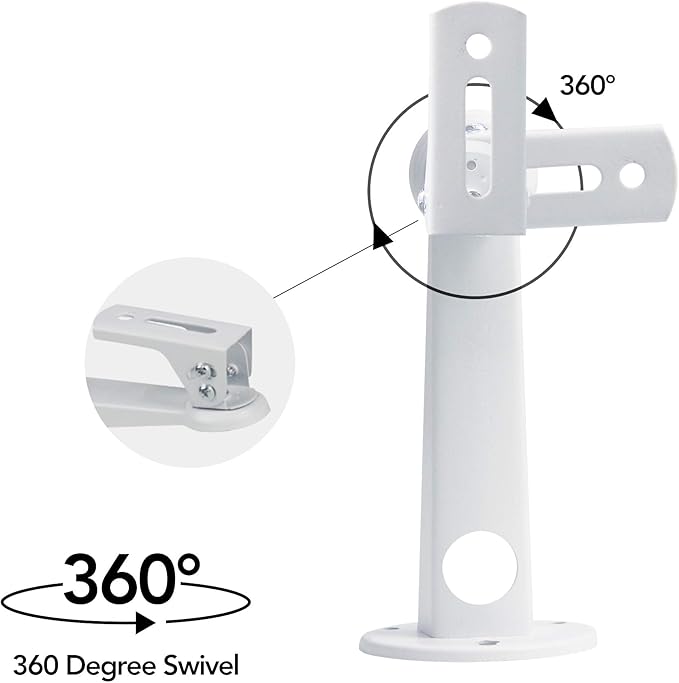 Drsn Mini Projector Wall Mount Bracket, Universal 360° Rotation, 7.8in Adjustable Arm, for CCTV Security Camera, Webcam, Small Projector (White, 8 lbs)
