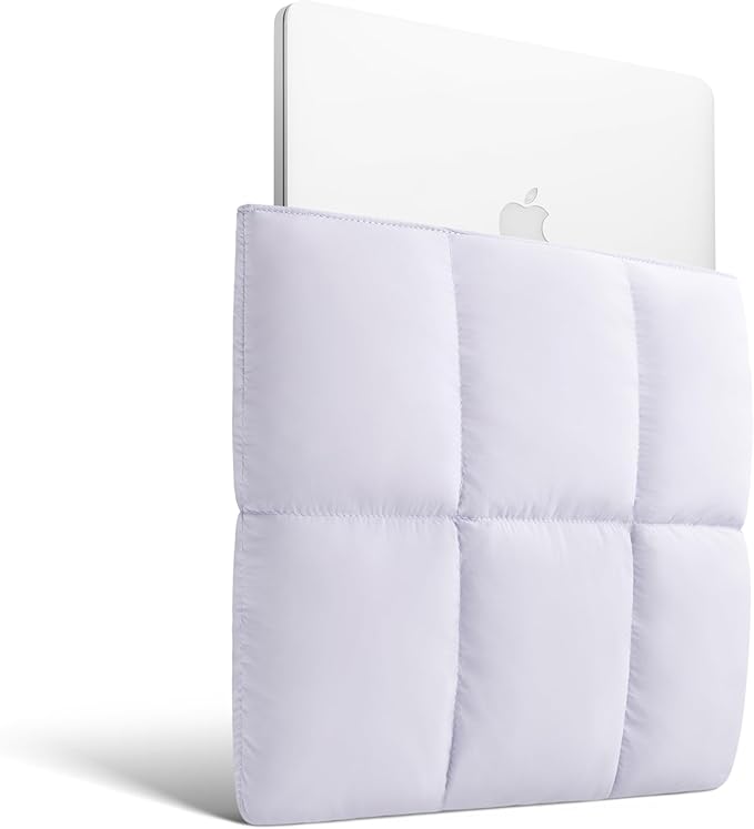 Comfyable Puffy Laptop Sleeve 13 Inch 14 Inch, Quilted Puffer Laptop Carrying Case for Women, Pillow Case Compatible with MacBook Air/Pro M5 M4 M3 M2 Pro/Max 2026, 13" MacBook Neo A18, Lavender
