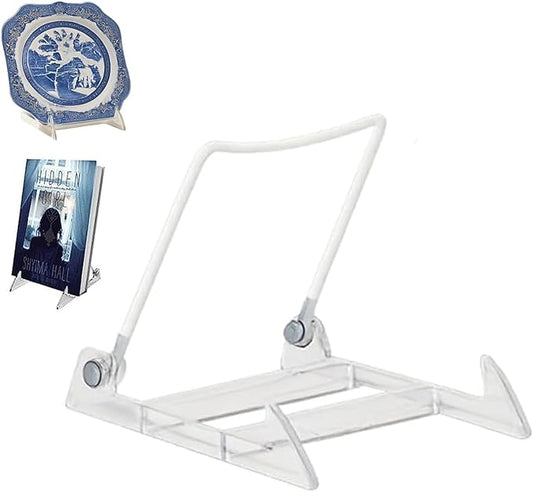 KINGDOM SOLUTIONS MADE IN USA 48-Pack Adjustable Acrylic Easels - Plate Stand - Sturdy Book Stand for Art, Pictures, Plates, Frames - Unique on the Market