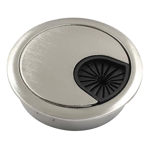 Bonsicoky 2"(50mm) Metal Desk Grommet, Zinc Alloy Desk Cord Hole Cover for Wires Cable Office Desk, Silver