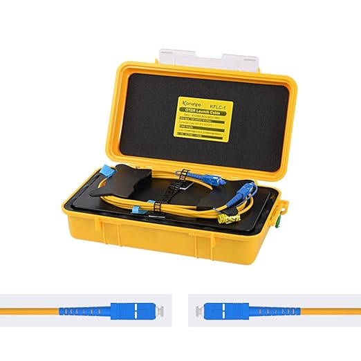 KOMSHINE SC UPC-SC UPC OTDR Launch Cable Box G652D Cable Fiber Singlemode 9/125, OTDR Launch Box Optical Fiber Test Extension Line Single Mode Dead Zone Eliminator 1KM
