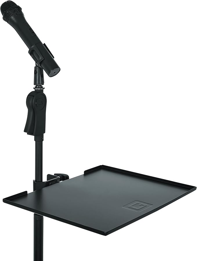 Gator Frameworks Microphone Stand Clamp-On Utility Shelf with 10 Pound Weight Capacity, 15" x 11" (GFW-SHELF1115)