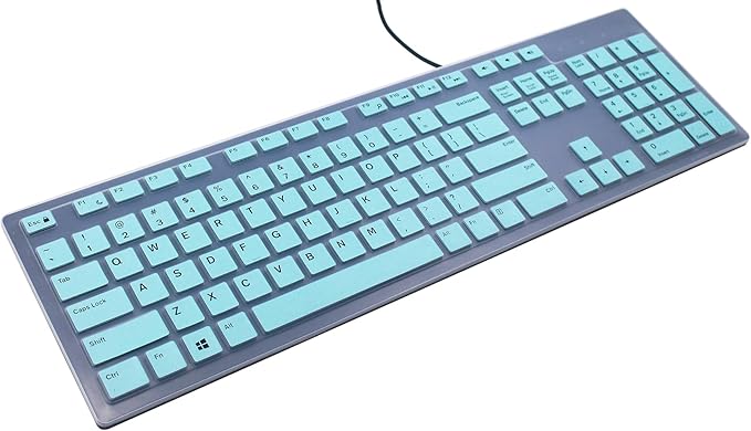 Keyboard Skin Compatible with Dell Inspiron 27 7000 7700 7790 All-in-One Keyboard, Inspiron AIO 3475 3670 3477, Dell KM636 KB216 Keyboard, Dell Optiplex 5250 3050 3240 5460 7450 7050 - Mint