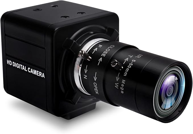 SVPRO 1080P Webcam with Zoom Lens, 5-50mm 10X Optical Zoom,Manual Focus,H.264, Low Light PC Camera with IMX323 Sensor USB Comptuer Camera for Streaming,Video Conference,Studio Recording