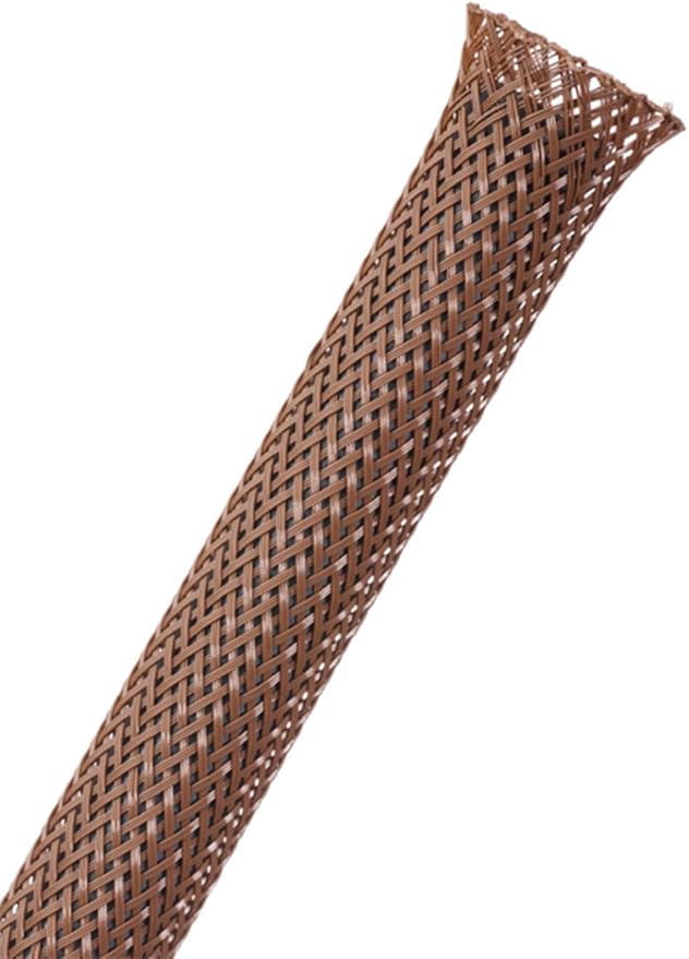 1/8" PET Expandable Braided Sleeving - Color: Brown - Length: 10FT