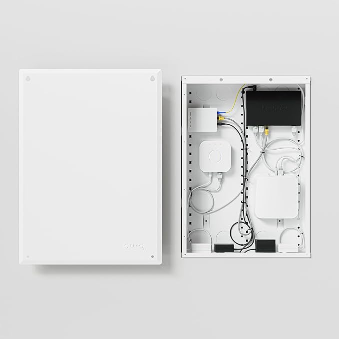 Legrand On-Q 20-Inch Structured Wiring Enclosure with Screw-On Cover, Durable Steel, Cable Management, Recessed or Surface Mount, Compatible with On-Q Accessories, Glossy White