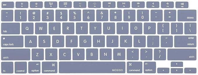 MOSISO Keyboard Cover Compatible with MacBook Air 13 inch 2022 2021 2020 Release A2337 M1 A2179 Retina Display with Touch ID Backlit Magic Keyboard, Waterproof Protective Silicone Skin, Lavender Gray