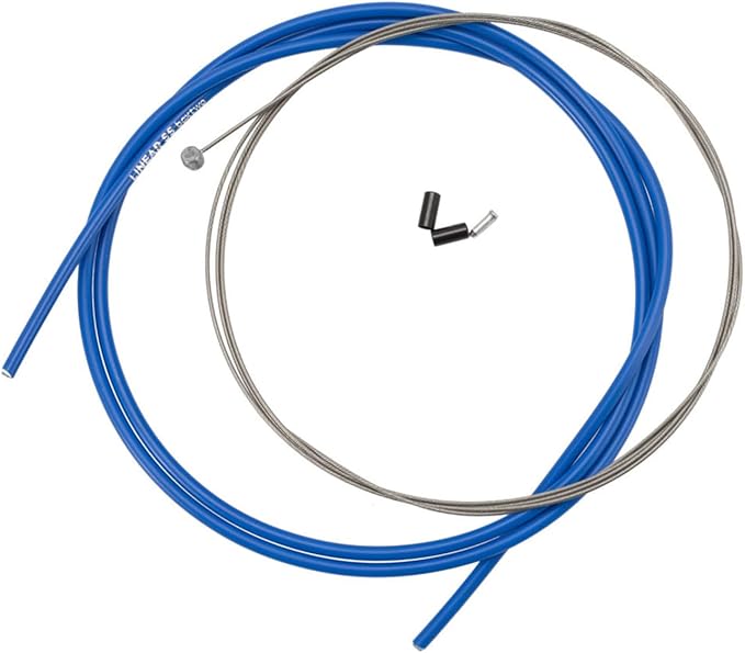 Box One/Two Linear Bicycle Brake Cable Housing Kit with 1 Set Bike Brake Line, 1 Piece Bike Cable Housing with 2 Alloy End Caps Compatible for All V Brakes
