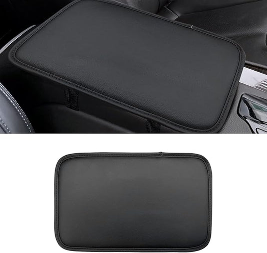 8sanlione Leather Center Console Cushion Pad, 11.4"x7.4" Waterproof Armrest Seat Box Cover Fit for Most Cars, Vehicles, SUVs, Comfort, Car Interior Protection Accessories (Black/Skin)