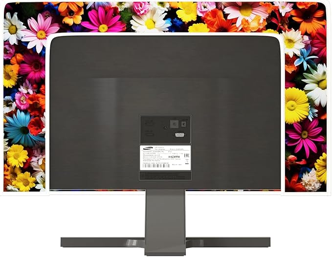 Multicolored Flowers Waterproof TV Dust Cover 37, 38, 39 Inch Weatherproof TV Screen Cover Anti-Static Dustproof Protective Covers for LCD LED PC Desktop and Home Hanging TV