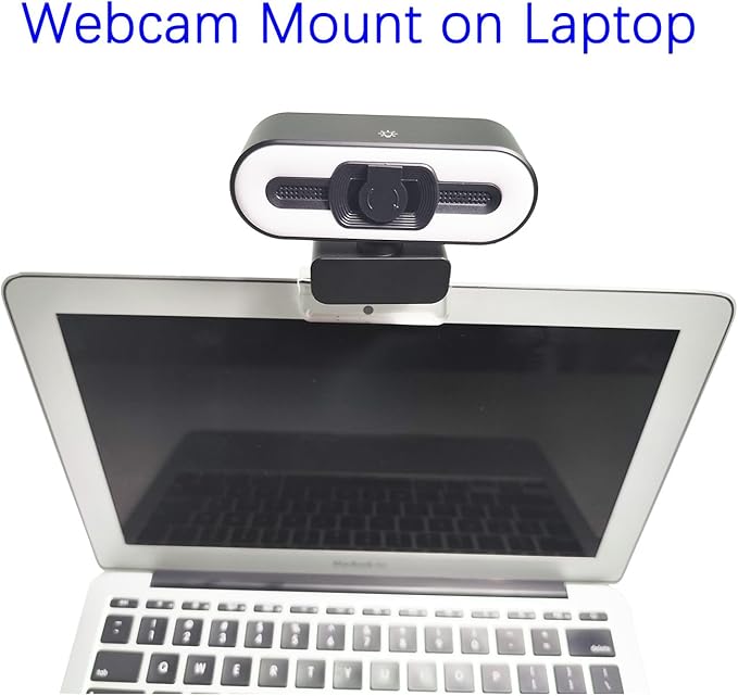 Webcam Mount for Monitor, Compatible with Logitech and other Webcams with 1/4'' Thread, Acrylic Clear Mount on Monitor or Laptop Won't Blcok Screen, Adjustable Mount Fit All Thickness Monitor