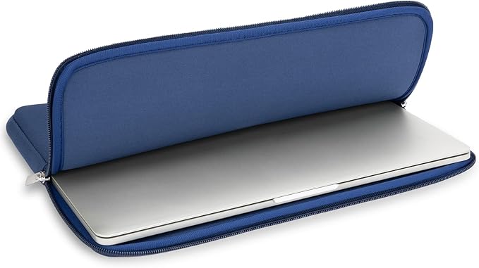 RAINYEAR 15 Inch Laptop Sleeve 15" Protective Soft Case Cover Bag with Accessories Pouch, Compatible with 15.4" MacBook Pro/Air A3448 A3241 A2941 A3114 A1938 A1707 A1990 (Navy Blue)