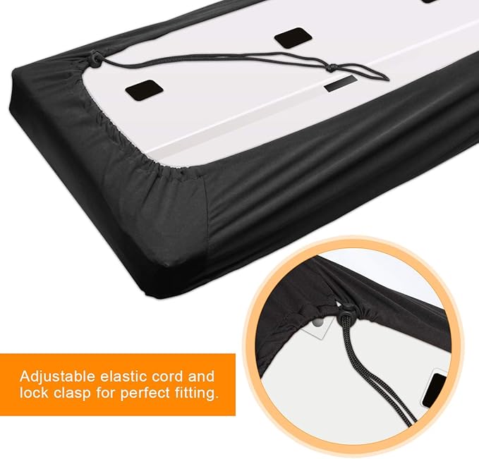 Piano Keyboard Dust Cover For 61/76/88 Keys- Electric/Digital Piano Stretchable Protective Keyboard Cover, Elastic Cord Locking Clasp, Machine Washable (61-76 Keys)