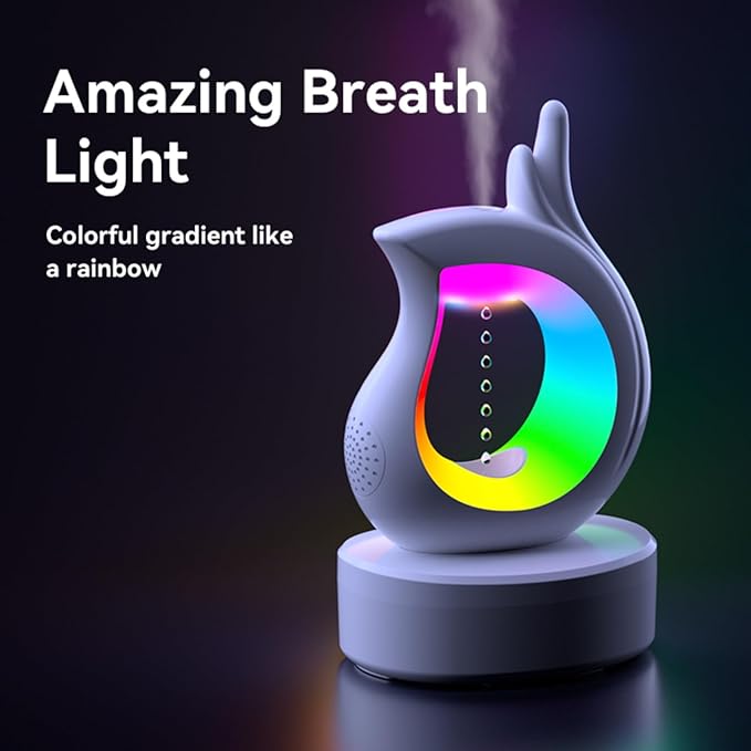 3-in-1 Bedroom Raindrop Humidifier with Bluetooth Speaker & Aroma Diffuser, 7-Color Night Light, Desktop Spray Humidifier with Anti-Gravity Water Droplet Effect – Perfect for Bedroom, Home, and Office