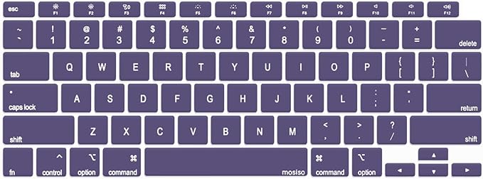 MOSISO Keyboard Cover Compatible with MacBook Air 13 inch 2022 2021 2020 Release A2337 M1 A2179 Retina Display with Touch ID Backlit Magic Keyboard, Waterproof Protective Silicone Skin,Imperial Purple