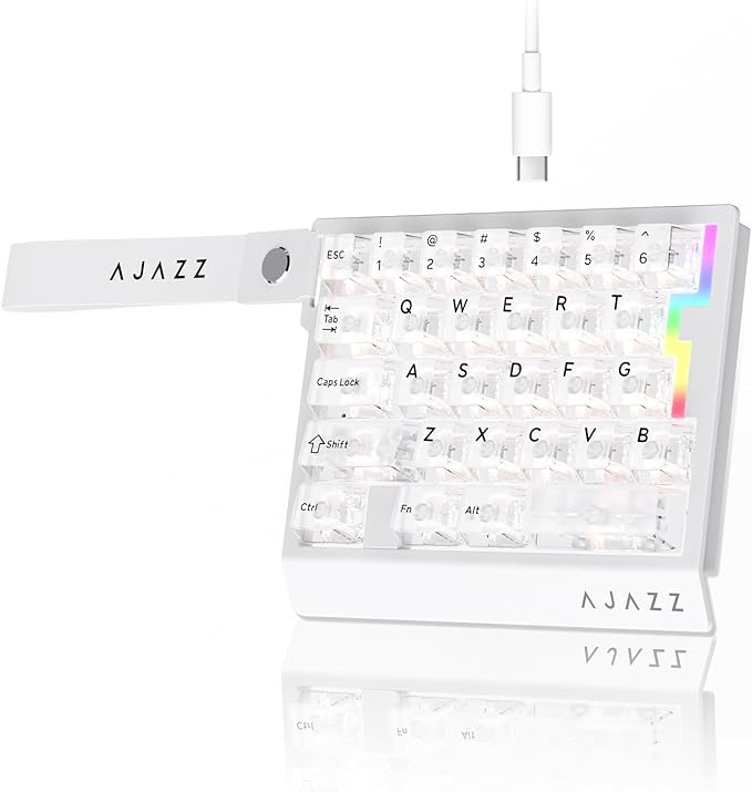 AJAZZ AK029 Wired One Handed Gaming Keyboard,Magnetic Switch, Adjustable Trigger Force, 8KHz Polling, 29 Keys Rapid Fast Mechanical Keyboard, RGB Backlight, SOCD & DKS, Aluminum Plate