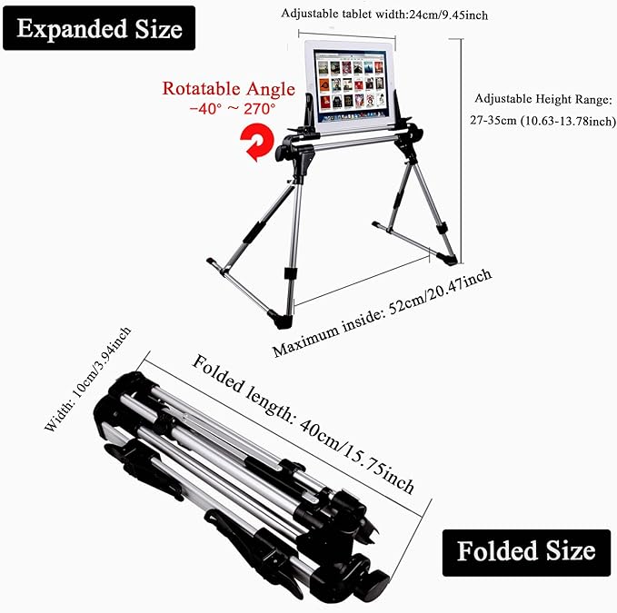 Multi-Function Adjustable Tablets & Mobile Phones Stand Holder for Bed, Sofa, Desk,Tatami, Car, Beach, Especially for Bedridden Users
