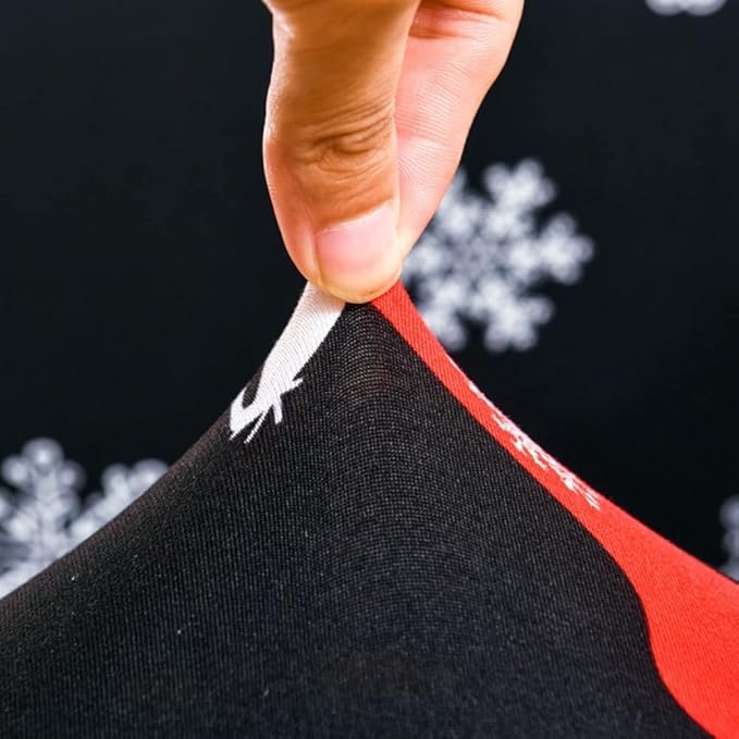 VIOKKO Christmas Office Chair Cover Xmas Stretchable Computer Desk Chair Seat Covers 2 Piece Waterproof Swivel Chair Protective Slipcover (Merry Christmas - Black)