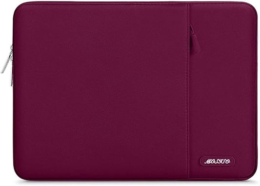 MOSISO Laptop Case 13 inch, Laptop Sleeve Compatible with MacBook Neo/Air/Pro 13 inch with A18/M5/M4/M3/M2/M1 Chip 2026-2016, Polyester Vertical Computer Sleeve Bag with Pocket, Wine Red