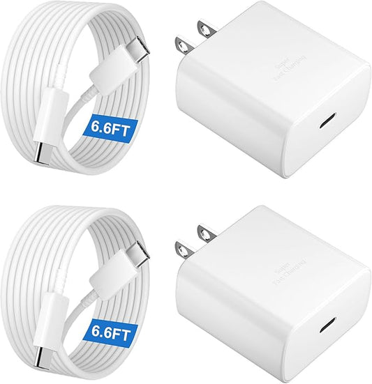 45W USB C Super Fast Charger Type C Charger Fast Charging Android Phone Charger Block with 6.6FT Type C Charging Cable for Samsung Galaxy S26 Ultra/S26/S26+/S25/S25 Ultra/S25+/S24 Ultra/S23 Ultra/S22