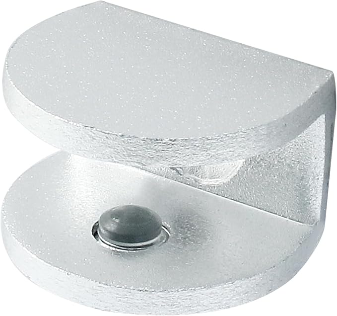 Bivethoi Glass Shelf Bracket Adjustable Shower Brackets, Heavy Duty Rectangle Clamp Holder Glass Shelves, Wall Mount Clamps Clip Support Panel Hardware Replacement Part, Silver(Pack of 16)