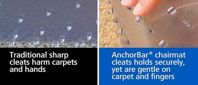 Chair Mat for Carpet- Medium Pile, 48"x 72" Rectangle, Clear Vinyl Beveled Edge