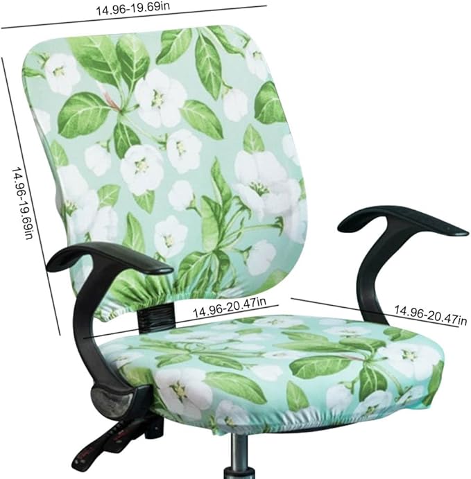 VIOKKO Office Chair Cover Stretchable Computer Desk Chair Seat Covers 2 Piece Waterproof Swivel Chair Protective Slipcover