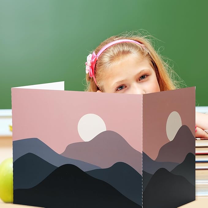 SATINIOR 24 Pcs Privacy Folders for Students, Desk Dividers for Classroom Testing, Student Privacy Boards Classroom Must Have, 12 Colors Study Panel for School Teacher Supplies(Sunset Style)