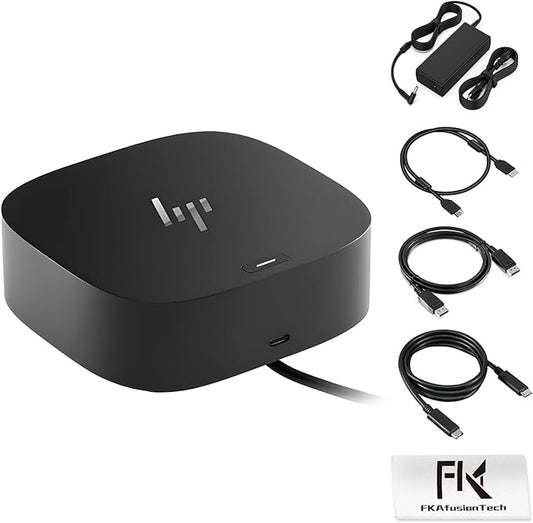 HP Docking Station for Dual Monitor Bundle - HP USB-C G5 Dock for USB-C & Thunderbolt Laptop with 120W AC Adapter + HDMI & DisplayPort Cables + USB Cable