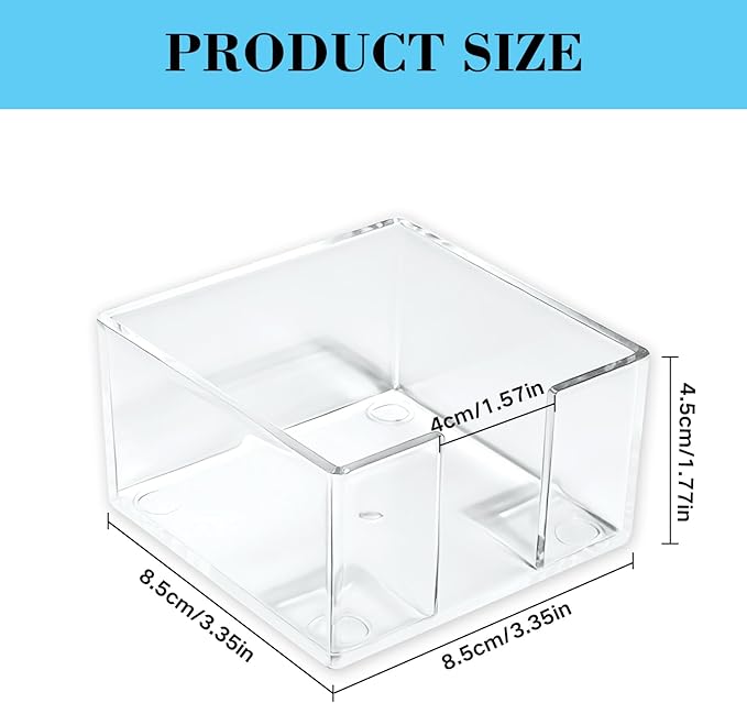 Acrylic Sticky Note Holder, 3x3 Inch Crystal Clear Sticky Note Dispenser for Desk, Office, Home, Dorm Room – Aesthetic Desk Accessory for Computer Screen, Classroom and School Supplies