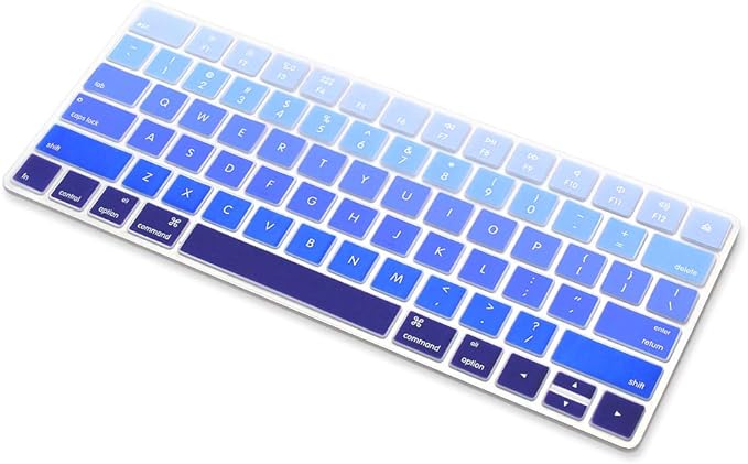 ProElife Ultra Thin Silicone Keyboard Protector Cover Skin for Apple Magic Keyboard & Magic Keyboard 2 (U.S Version, Model: MLA22L/A-A1644, Without Numeric Keypad) (Ombre Blue)