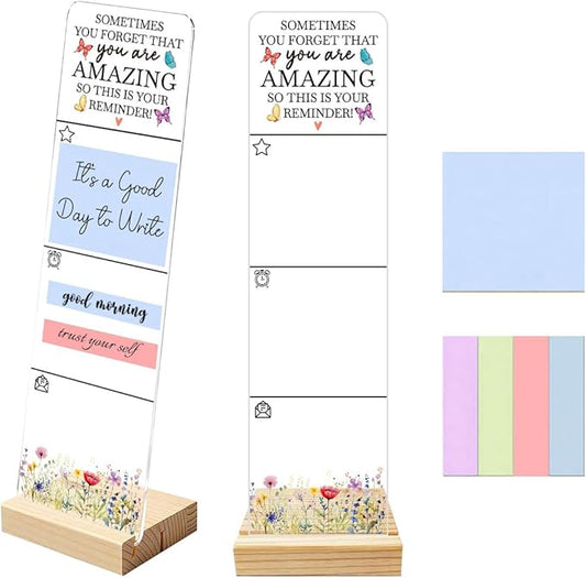 Sticky Notes Monitor Memo Board with Removable Wooden Base Sometimes You Forget that You are Amazing Inspirational Quote Message Board Portable Sticky Note Holder Positive Office Desk Decor and Gift