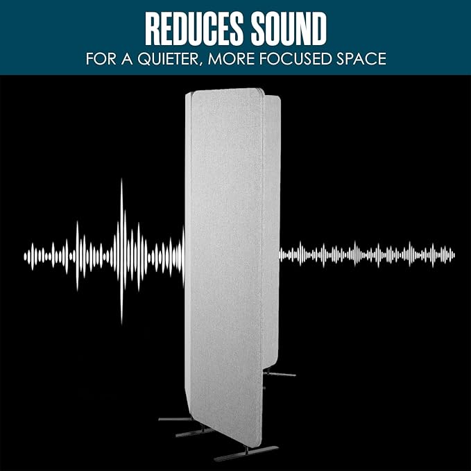 Houseables Partition Wall, Soundproof Room Dividers, Office Partitions, Sound Proof Dividers, Office Privacy Panel, Acoustic Privacy Panels, Noise Dampening Walls, Separator, Grey, 3PC, 72x67