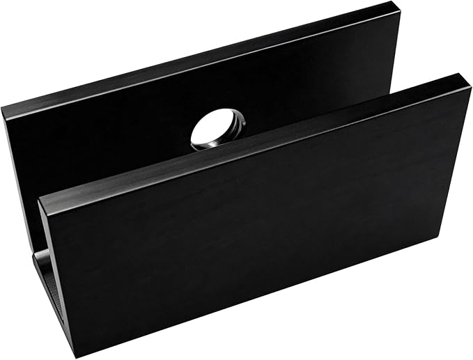 Solid Brass Glass Clamp – Fixed Mount Bracket Hardware Kit for 3/8" to 1/2" (10-12mm) Glass, Matte Black