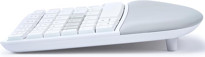 KINESIS mWave Quiet Ergonomic Keyboard for Mac (White) | Quiet Mechanical Switches | Bluetooth & USB | Programmable | Backlit | macOS Modifiers & Hotkeys