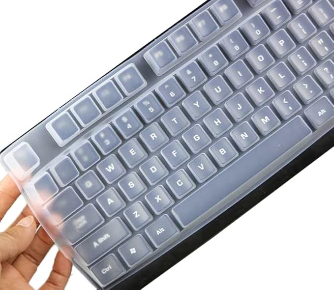 Dust-Proof Silicone Keyboard Skin Cover Compatible for Logitech K845 Mechanical Illuminated Keyboard, K845 Mechanical Illuminated Keyboard Skin Accessories (Clear)