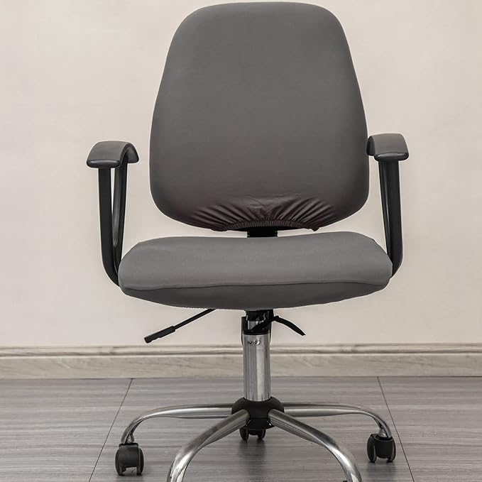 Melaluxe Computer Office Chair Covers, Protective & Stretchable Universal Chair Cover, Stretch Rotating Chair Slipcover (Dark Grey)