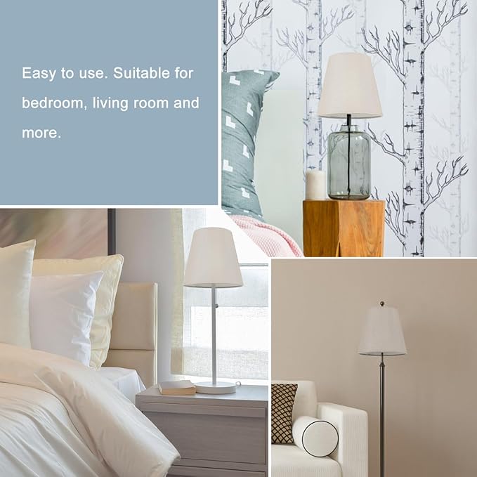 Kichvoe Beige Cloth Lamp Shades for Chandelier, Nightlight Bulbs Drum Chandelier Table Lamp Wall Floor- Easy Install, Durable Fabric, 5.51 X 5.51 X 5.11 Inch