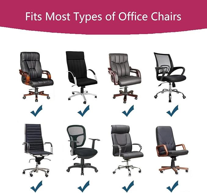 Office Chair Cover,Removable Desk Chair Cover with Zipper,Stretch Anti-dust Universal Rotating Office Seat Slipcover,Washable High Back Computer Seat Protector for Pets (Red, Large)