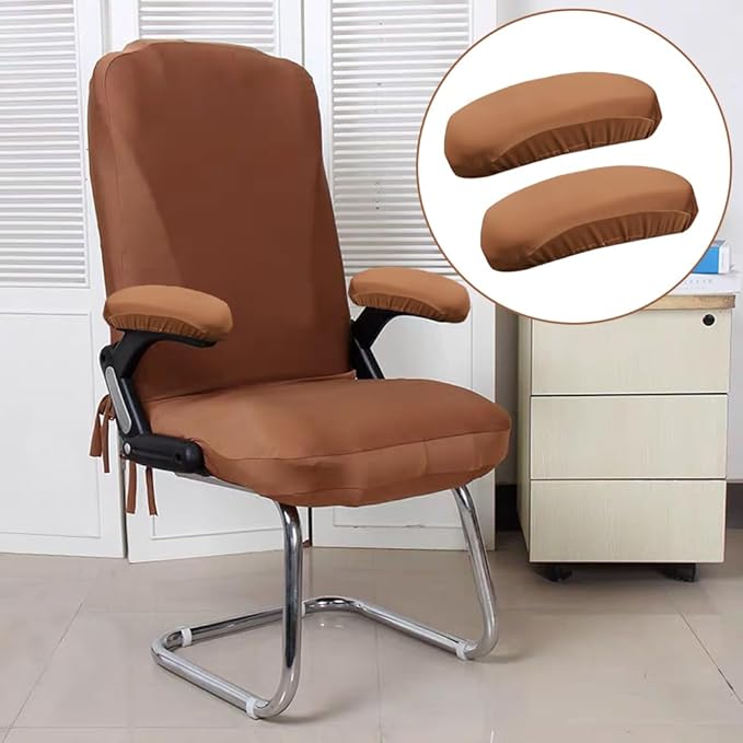 Kakalote Office Chair Armrest Covers, 1pair Stretchable Stretch Computer Chair Slipcover Desk Chairs Arm Cover for Office, Desk, Gaming Chairs (Coffee)