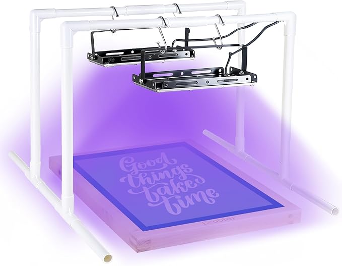 Ecoofor 2 Pcs 50 W LED UV Light for Screen Printing with Dual Stands, Exposure Unit for Screen Printing Kit, Photo Emulsion, and Cyanotypes