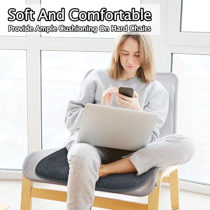 Grey Foam Seat Cushions Kitchen Chairs Pads for Dining Chairs Non Slip Patio Seat Cushions Set of 4 Washable U Shaped Soft Thick Large Metal Wooden Chair Cushions,17" x 15"