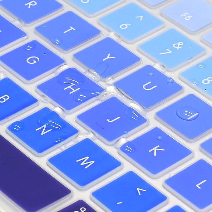 ProElife Ultra Thin Silicone Keyboard Protector Cover Skin for Apple Magic Keyboard & Magic Keyboard 2 (U.S Version, Model: MLA22L/A-A1644, Without Numeric Keypad) (Ombre Blue)