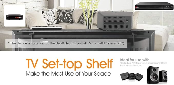 Mount Plus MP-APM-05-02 Top Shelf TV Mounting Bracket 24-inch Wide Platform | Holds Speaker, Streaming Device, Game Console, and More (1 Pack 24 Inch)