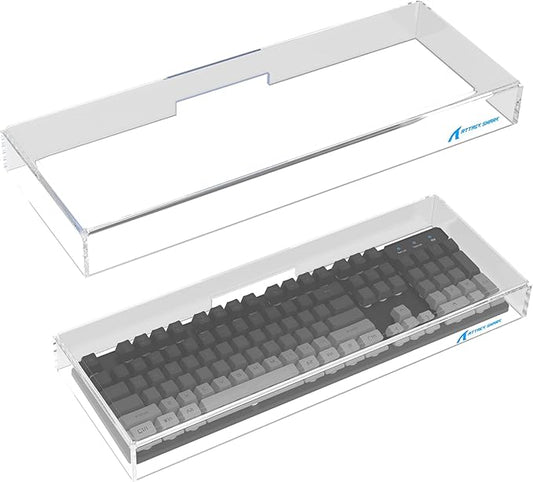 Attack Shark KC04 Acrylic Clear Transparent Keyboard Cover(17.4 * 6.5 * 1.89 inch) with Dustproof Waterproof Anti-hit Anti-cat Protective Case for Standard 104Key Mechanical Gaming Keyboard