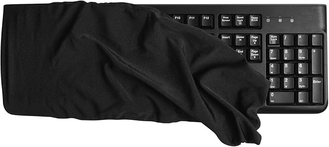 Keyboard Dust Cover, Covers Most 75% 80% 96% and Full Standard Size PC Keyboards, Stretch Fabric Anti-Dust Keyboard Sleeve Fits Keyboards from 14.9" x 5.9" up to 19.5" x 7.5", (Black, M)