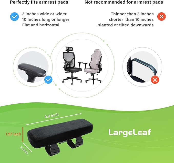 LargeLeaf Chair armrest Cushions Elbow Pillow Pressure Relief armrest Pads 2-Piece Set of Office Chair armrest Gaming Chair armrest